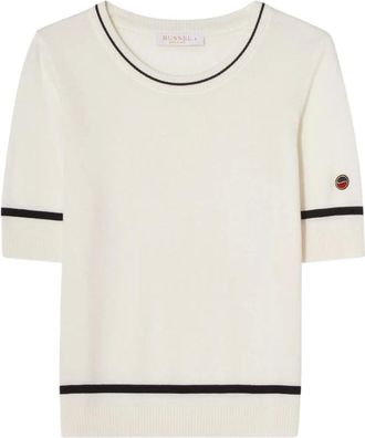 Busnel Karla Contrast Top - Knitwear - Mujer - Beige - M
