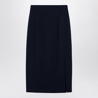 Margaux Lonnberg Navy Blue Wool Blend Marlo Skirt