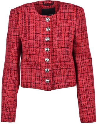 Patrizia Pepe Boucl&eacute; Jacket - Red/Black