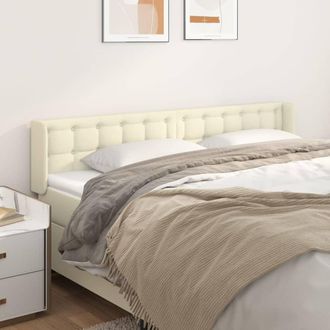 vidaXL Cabecero De Cuero Sint&eacute;tico Color Crema 203x16x78/88 Cm Vidaxl