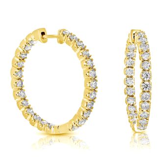 Vir Jewels 5 cttw Lab Grown Diamond Hoops Earrings in Sterling Silver With For Women