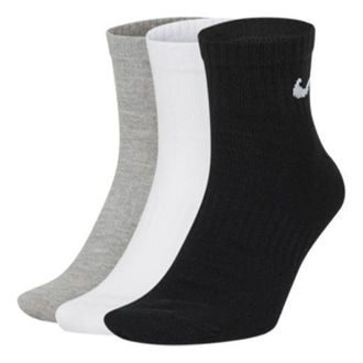 Nike Mens Nike Solid Color Logo Casual Sports Training Mid Tops Socks 3 Pairs Gray / White / Black SX7677-901