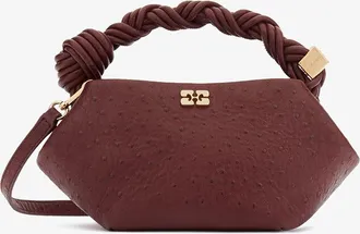 Ganni Brick Red Mini Bou Bag in Ostrich