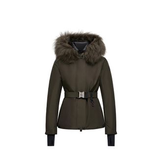 Moncler Moncler Laplance Gore-tex Shearling-trimmed Hooded Insulated Ski Jacket, Women, Green, Size: 1