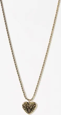 Simons Womens Antique heart medallion twisted chain
