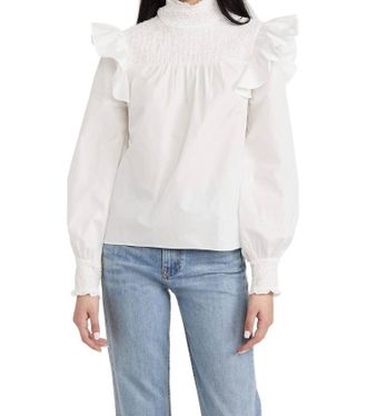 Cinq &agrave; Sept Long Sleeve River Top In Ivory