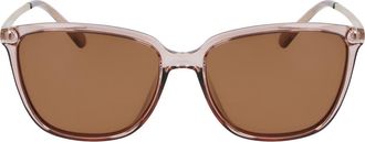 Cole Haan 57mm Polarized Square Sunglasses in Taupe Crystal at Nordstrom Rack