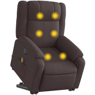 vidaXL Vidaxl - Silla De Masaje Reclinable De Pie De Tela Marr&oacute;n Oscuro