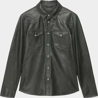 John Varvatos Men & apos;s Sage Leather Western Shirt