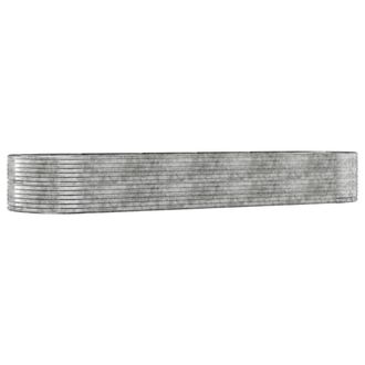 Berkfield Home Garden Raised Bed Silver 447x140x68 cm Powder-coated Steel | Size: 447 x 140 x 68 cm