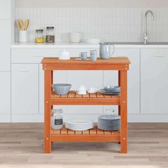 vidaXL Vidaxl - Banco da lavoro con lo scaffale Cera marrone 78.5 x 50 x 80 cm