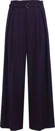 SOLOTRE Wijde broek - Dames - Wijde Broeken - Paars - 3XL - Leer - Broeken
