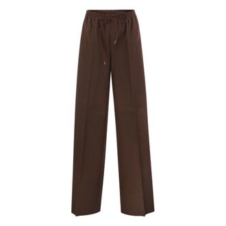 Max Mara Slalom Wide Trousers - Trousers - Mujer - Marr&oacute;n - S