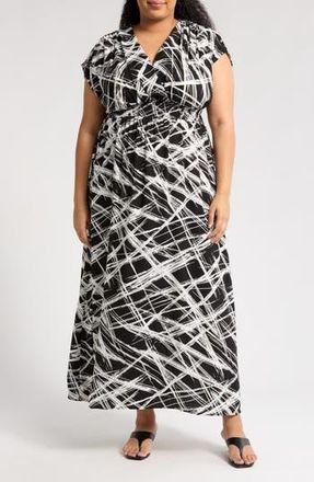 Renee C Smocked Waist Maxi Dress in Black at Nordstrom Rack, Size 2X