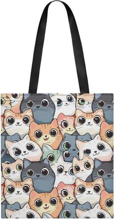 Generic Cats Pattern Tote Bag for Women Men Shoulder Bags Purses Pouch Handbags