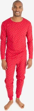 Leveret Mens 2-pc. Cotton Long Sleeve Shirt and Pants Print Pajamas in Snowflake Red at Nordstrom, Size X-Small
