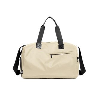 Generic Compatible For Waterproof Lightweight Gym Duffel Bags Women Men Dry Wet Shoe Pocket Weekend Overnight Shoulder(Color A-Khaki)