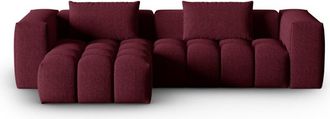 CXL by Christian Lacroix Sofá esquinero modular izquierdo 3 plazas tejido estructural granate