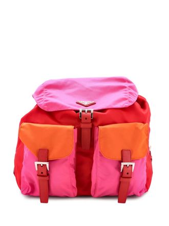 Prada Double Front Pocket Tessuto Medium backpack - Oranje