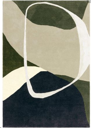 Novatrend Alfombra moderna tufted a mano en lana verde 120x170 cm