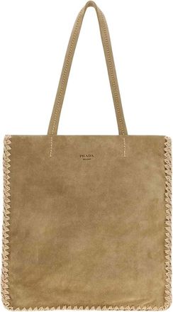 Prada Beige Logo Large Tote