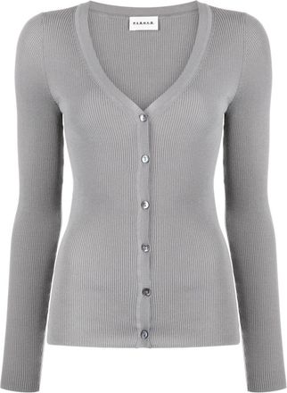 Parosh geribbeld vest met V-hals