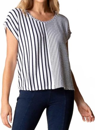 Habitat Playful Stripes Easy Tee In Blue & White