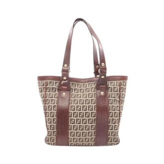 Fendi Pre-owned Tote Bags, female, Brown, Size: ONE SIZE Pre-owned Canvas Tote Bag