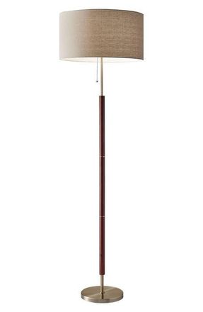 Adesso Hamilton Floor Lamp in Walnut With Antique Brass at Nordstrom