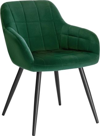 Woltu Woltu - 1x Sillas De Comedor Nordicas Estilo Vintage Juego De 1 Silla De Cocina Silla Tapizada Con Reposabrazos Tapizadas En Terciopelo Estructura De 