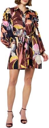 Ciebon Destin Long Sleeve Shirtdress in Brown at Nordstrom Rack, Size X-Large
