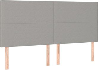 vidaXL Cabecero con luces led tela gris claro 160x5x118/128 cm Vidaxl