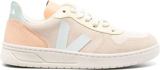 Veja V-10 suede sneakers - women - Calf Leather/Rubber/Fabric - 36 - Neutrals