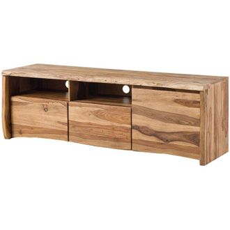 Massivmoebel24 pure sheesham 123 Mobile tv in legno di sheesham - laccato-sabbiato / naturale 178x48x58
