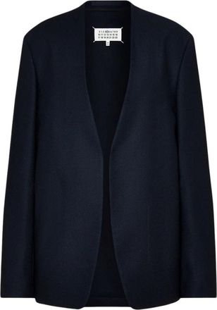 Maison Margiela Minimal Blazer - Dames - Blazers - Blauw - S - Katoen - Jassen