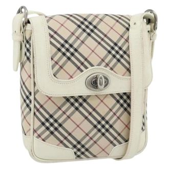 Burberry Pre-owned Cross Body Bags, female, Beige, Size: ONE SIZE Pre-owned Canvas Shoulder Bag
