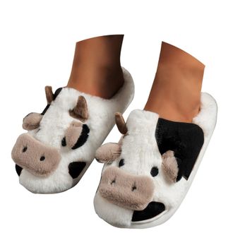 Generic Cute Slippers for Women Novelty Cute Animal House Slippers for Women Fuzzy Plush Winter Warm Cotton Shoes for Indoor&Outdoor
