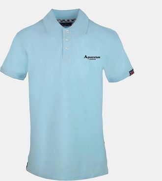Aquascutum Mens Collared Neck Short Sleeve Polo Shirt - Blue - Size: 2X large