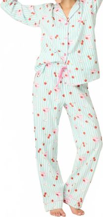 PJ Salvage Ma Cherie 3 Piece Matching Flannel Set In Light Mint