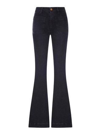 Seafarer Flare Denim Jeans With Patch Pockets