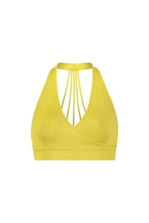 BraBar/Boutique Hug Strappy Halter Sports Bralette in Golden Olive at Nordstrom, Size X-Small