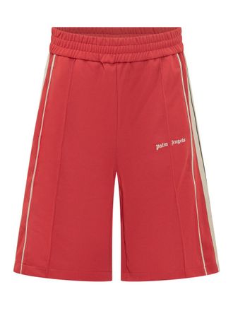 Palm Angels Red Stripes Logo Shorts