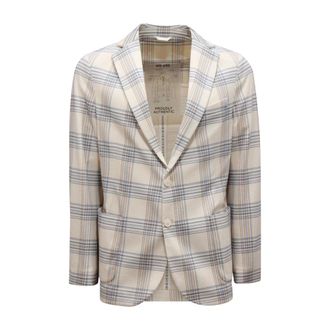 Circolo 1901 Blazers, male, Multicolor, Size: XL Giacca Oxford Checked Jacket
