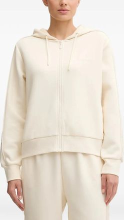 Guess Co Zip-Up Hooded Top - women - Cotton/Polyester - M - Neutrals