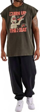 Nike Mens Turn Up The Heat Oversized Sleeveless Tee In Grey/green