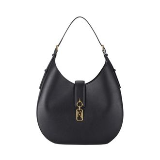 Elisabetta Franchi Shoulder Bags, female, Black, Size: ONE SIZE Round Hobo Bag