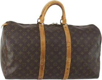 Louis Vuitton Pre-owned Weekend Bags, female, Brown, Size: ONE SIZE Pre-owned Canvas Weekend Bag