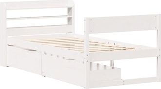 vidaXL Bed Frame without Mattress White 90x190 cm Single Solid Wood Pine Vidaxl