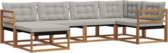 vidaXL Conjunto De Sof&aacute;s De Exterior 6 Uds. Gris Natural Y Claro Vidaxl