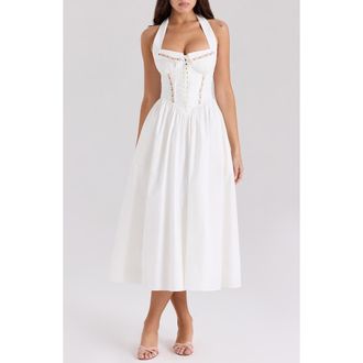 House of CB Floral Dress in White at Nordstrom, Size X-Small